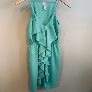 EUC teal zipper-front dress